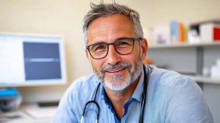 Patient consultation with friendly doctor in senior healthcare clinic