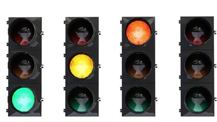 leotek traffic signals on white background