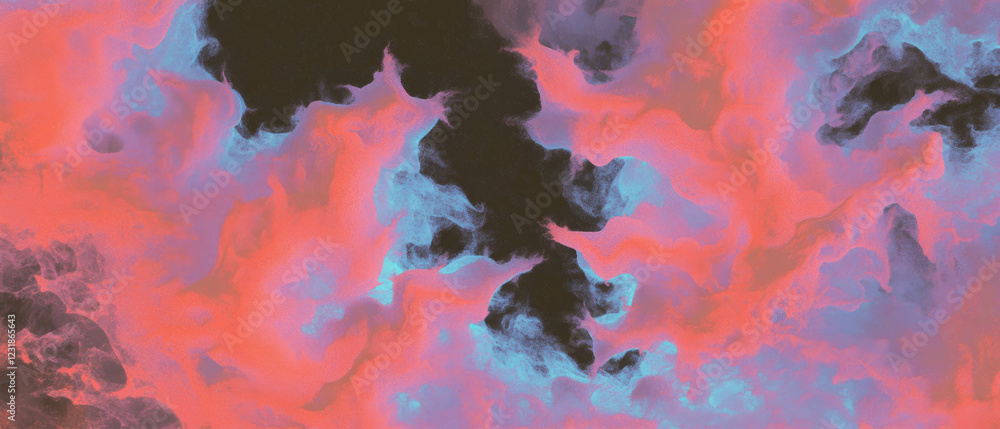 Poster fractal overlay with contrasting textures against a deep black background