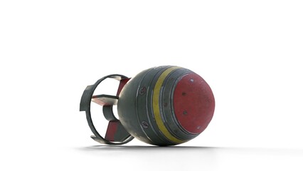 mini nuclear bomb on white background