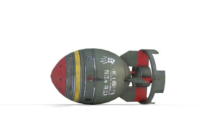 mini nuclear bomb on white background