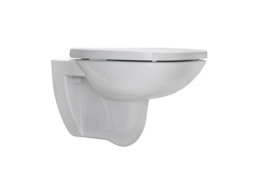 white toilet bowl isolated on white background