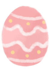 Cute Easter eggs in peach pink yellow colorful bright pastel soft color illustration crayon doodle hand drawn kids children drawing png transparent clipart sticker cutout digital sticker