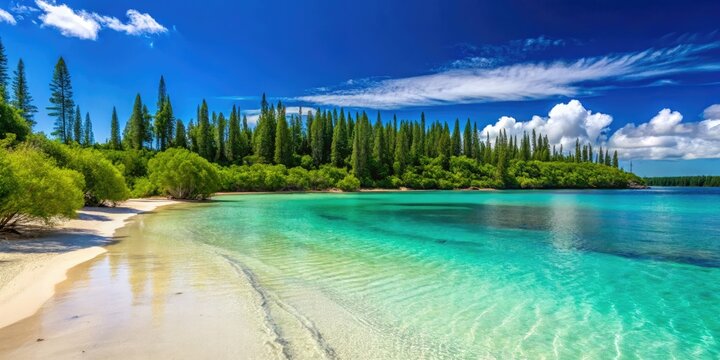 Kanumera Bay: Isle of Pines' pristine beaches, stunning New Caledonia.  High-resolution South Pacific paradise awaits.