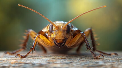 Close-up of cockroach on wooden surface in nature