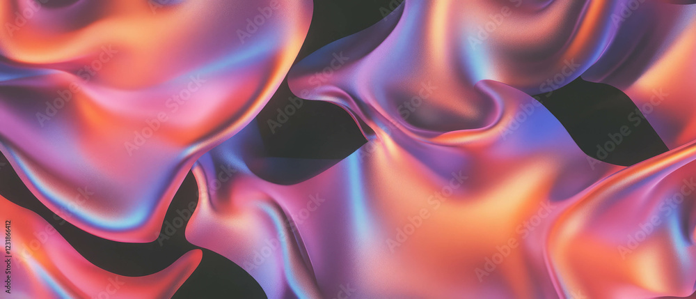 Poster fractal texture design featuring smooth transitions and gradient colors on a black background