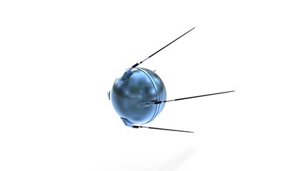artificial satellite on white background