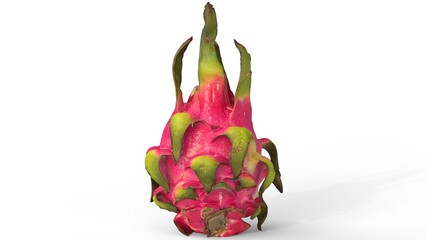 dragon fruit on white background