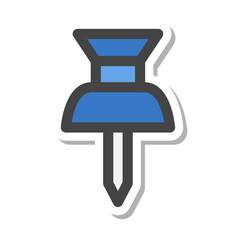 ステッカー学校道具関連の単品アイコン　画鋲