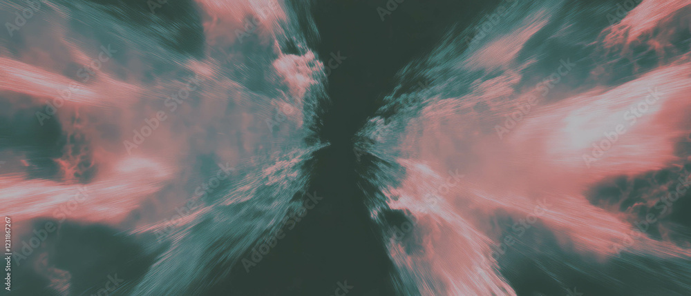Poster fractal overlay texture with dynamic zoom animation on a black background