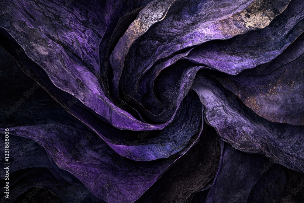 Poster abstract purple texture with layered waves, creating a sense of depth and movement, perfect for back