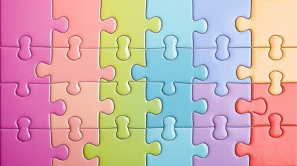 Pastel Jigsaw Puzzle Pieces Background