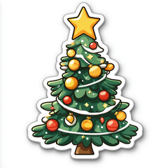 Decorative christmas tree holiday celebration digital illustration festive atmosphere close-up view joyful spirit