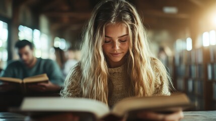 Capturing moments of joy through reading in a cozy library setting