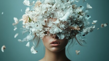 Surreal dreamscape where the mind blooms with soft petals and whispers