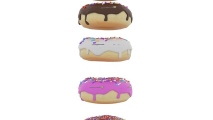 sweet donuts fall from plate