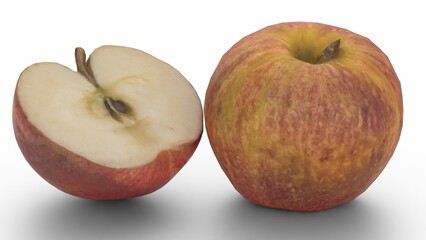 apple and Sliced ​​apple on white background