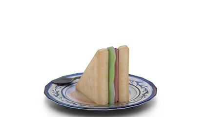 piece of pastry cake on plate and spoon