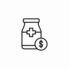 medicine price icon sign vector