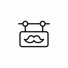 mustache barber care icon sign vector