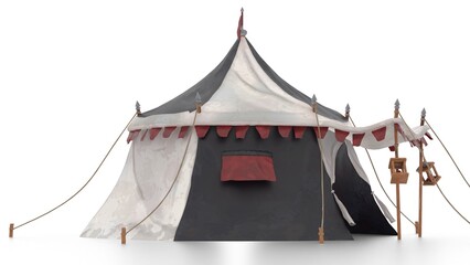 medieval tent on white background