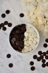 coffee beans, chocolate beans and chips 