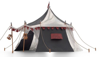 medieval tent on white background