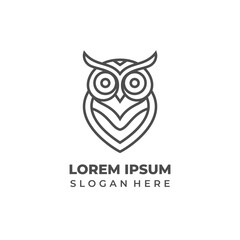 Fototapeta premium Modern owl logo with a simple design, perfect for businesses or brands aiming for an elegant and professional look
