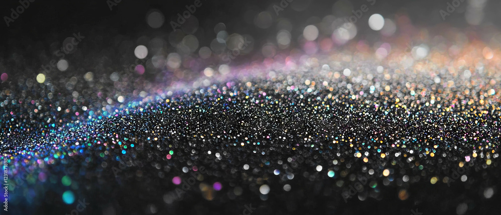 Poster creative glitter overlay texture with gradient effect on black background for artistic projects