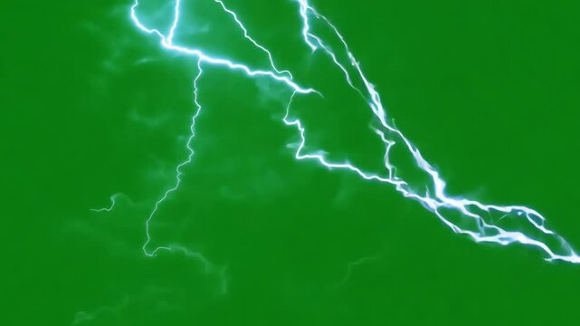 thunder storm effect against a green screen background