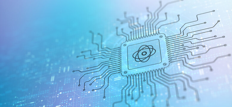 Quantum Computing Revolutionizing Processing Illustrated on a Processor.