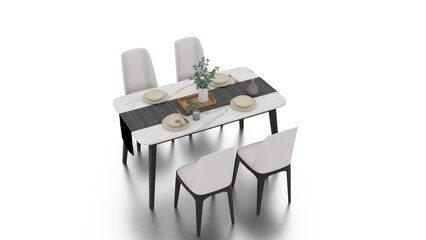 decorated simple dining table