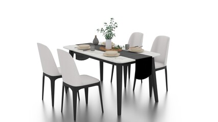 decorated simple dining table