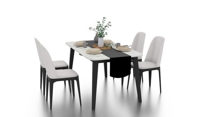 decorated simple dining table