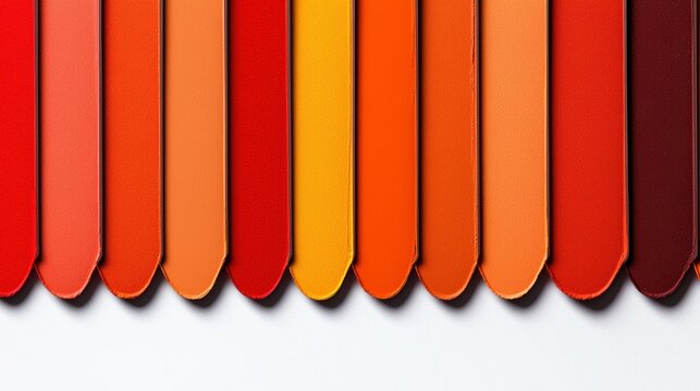 Colorful palette of orange and red swatches. - Powered by Adobe
