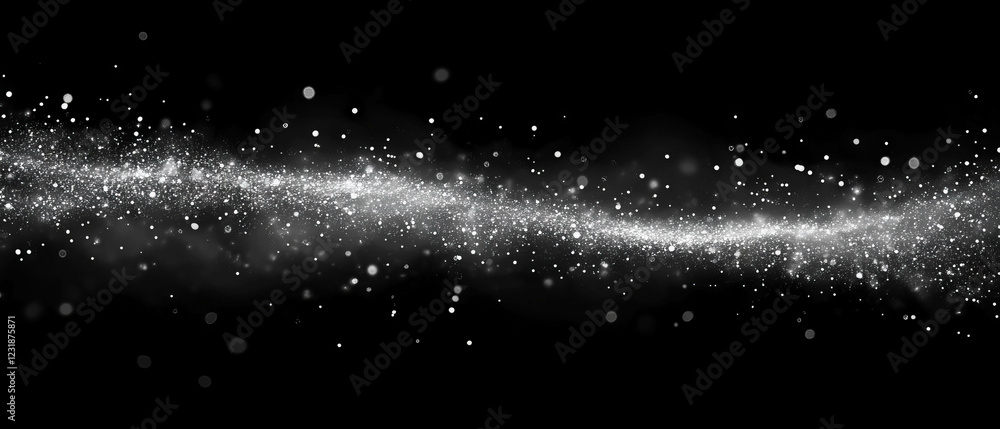 Aufkleber sparkling glitter overlay with fine particles on a black background for design use