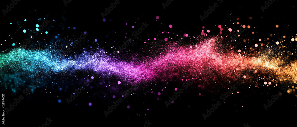 Aufkleber glitter overlay texture with sparkling particles against a dark background for creative projects