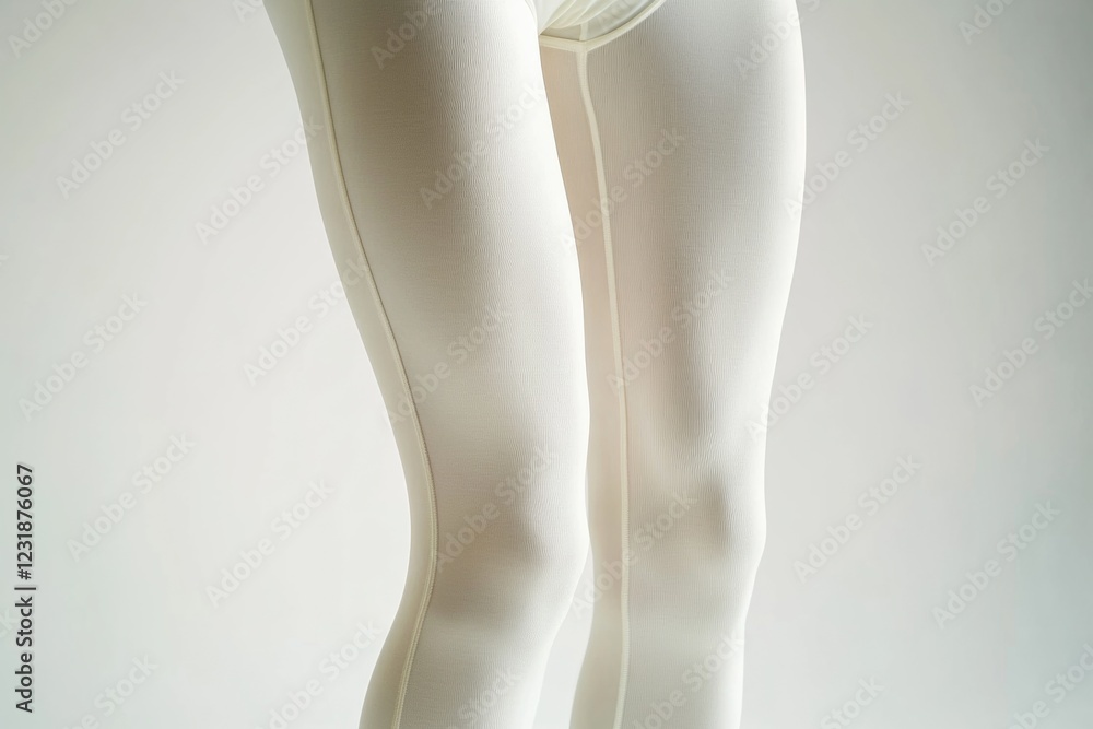 Poster a minimalist representation of a white mannequin dressed in simple white underwear, suitable for use