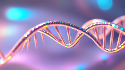 Soft-focus background with a DNA double helix pattern, ideal for genetic health information or research topics