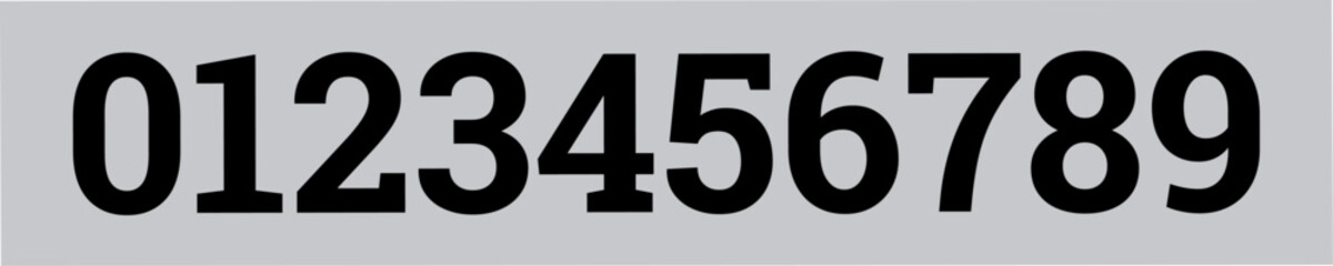 Set of Numbers bold black vector design. art number 0 to 9. 