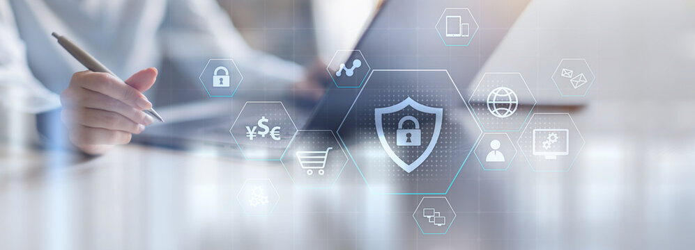 Data Security and Encryption in Digital Transactions. Business and Technology concept.