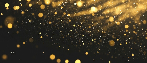 Obraz premium Gold confetti falling gracefully on a dark background creating a festive atmosphere