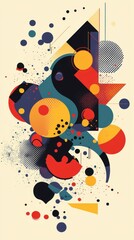 Fototapeta premium Abstract Geometric Composition Featuring Circles and Shapes