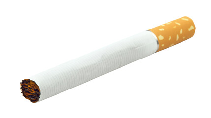 Lit cigarette with transparent background underscoring smoking risks