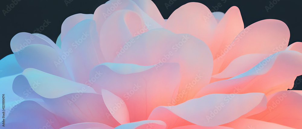 Poster gradient overlay texture of petal colors on smooth transitions against black background
