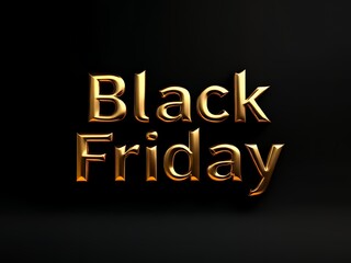 Black friday sale inscription gold letters on design for advertising, banners, leaflets and flyers.