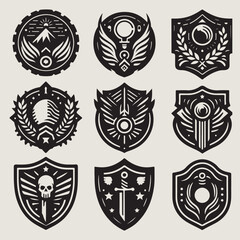 set of heraldic shield