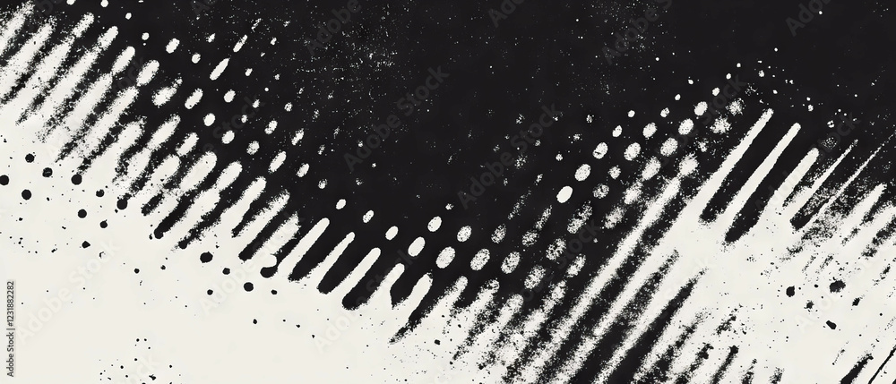 Poster grunge halftone texture with contrasting dark and light patterns in modern design