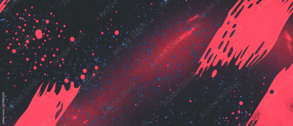 Poster Grunge halftone texture with distorted dots and artistic design on a dark background