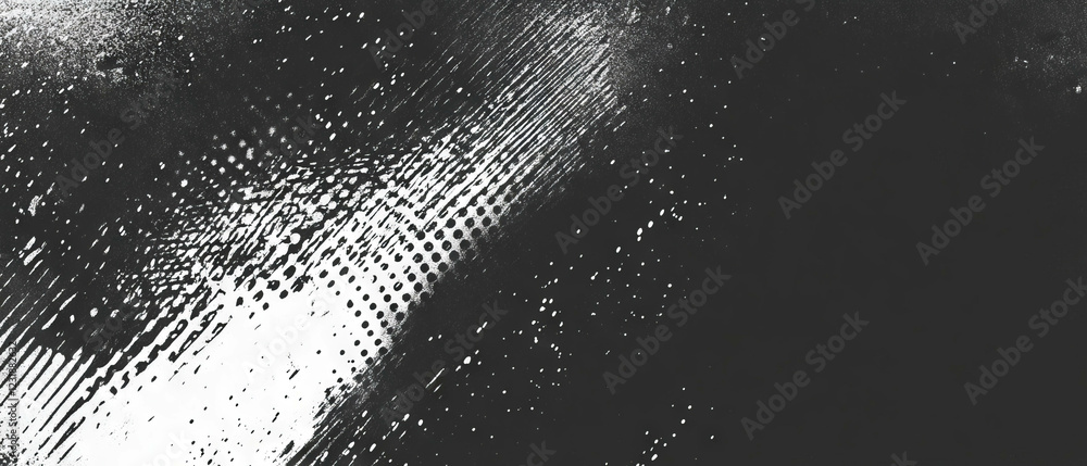 Poster grunge halftone texture with concentrated dots creating dramatic visual effects